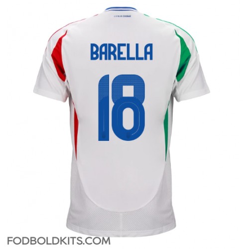 Italien Nicolo Barella #18 Udebanetrøje EM 2024 Kortærmet